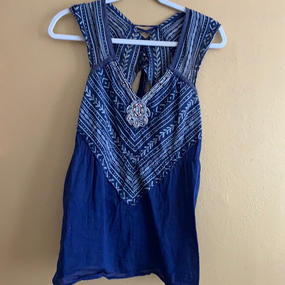 Free People beaded tie top